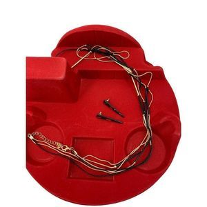 Art Deco Jewelry Set Womens Necklace Earrings 0365 necklace 21" drop marked